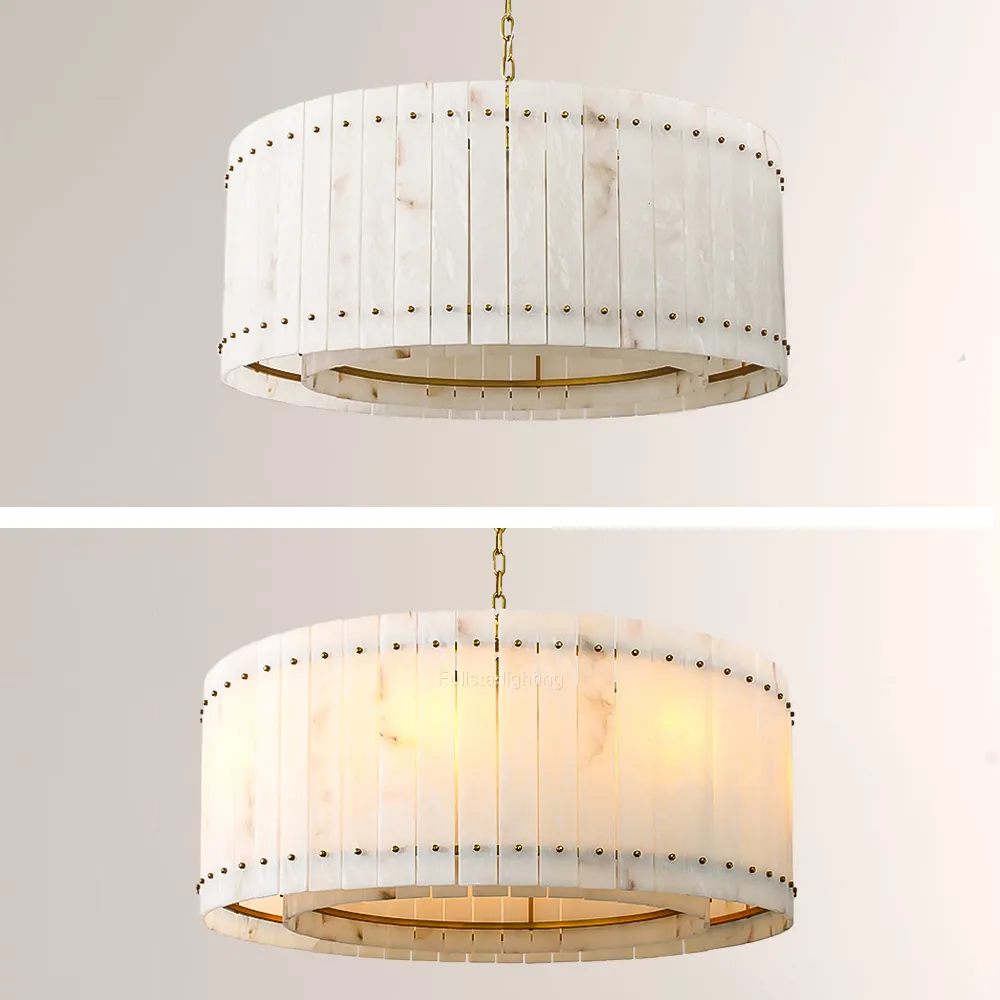 Mara Alabaster Round Chandelier 37"