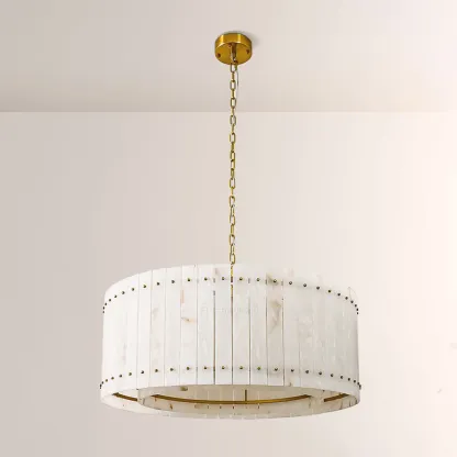 Mara Alabaster Round Chandelier 37"