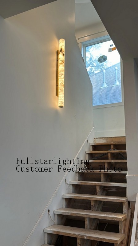 Alabaster Round Tube Wall Sconce-Fullstarlighting