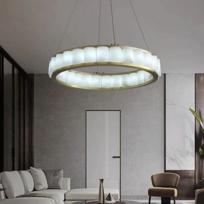 Alabaster Circle Round Pendant-Fullstarlighting