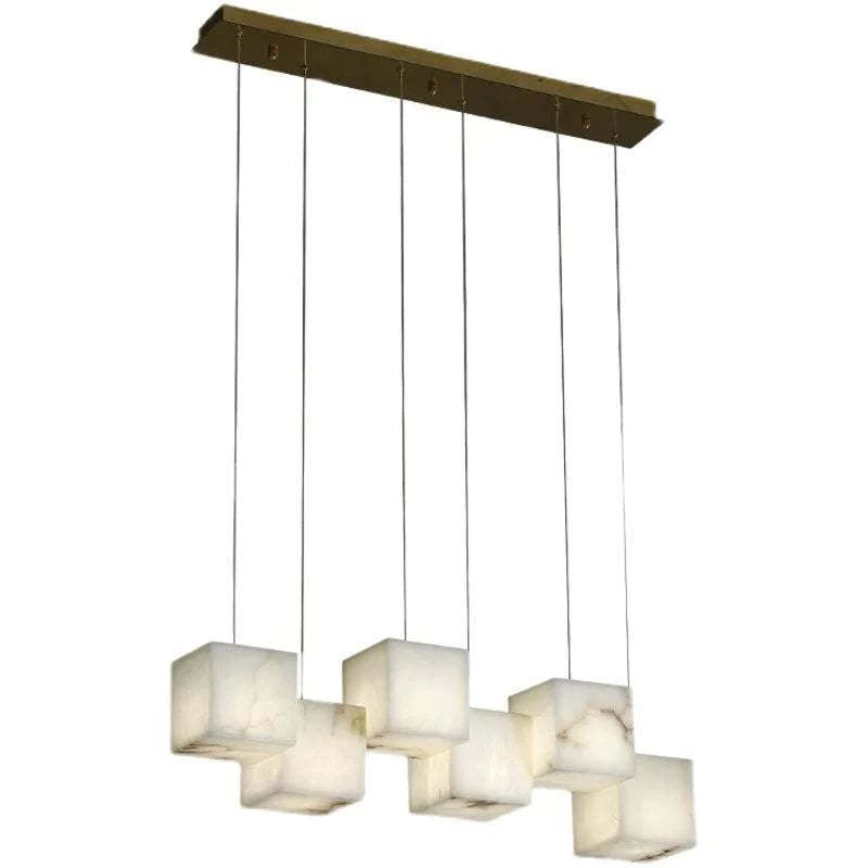 Alabaster Cubic Rectangular Pendant-Fullstarlighting