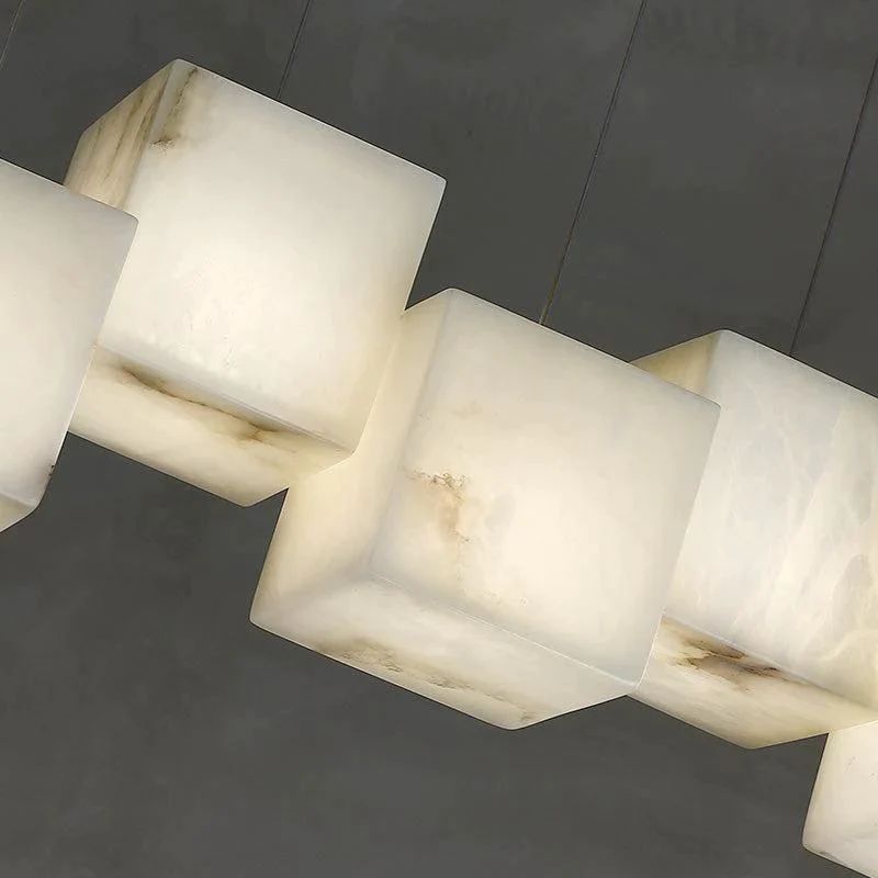 Alabaster Cubic Rectangular Pendant-Fullstarlighting