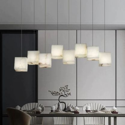 Alabaster Cubic Rectangular Pendant-Fullstarlighting