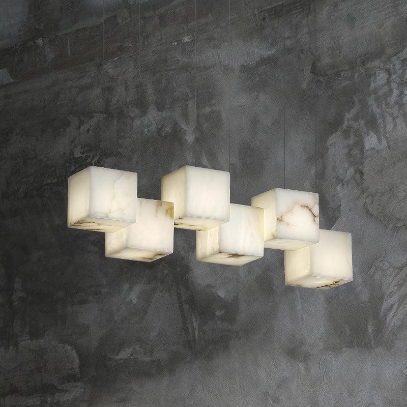 Alabaster Cubic Rectangular Pendant-Fullstarlighting