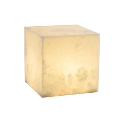 Alabaster Cubic Table Lamp-Fullstarlighting