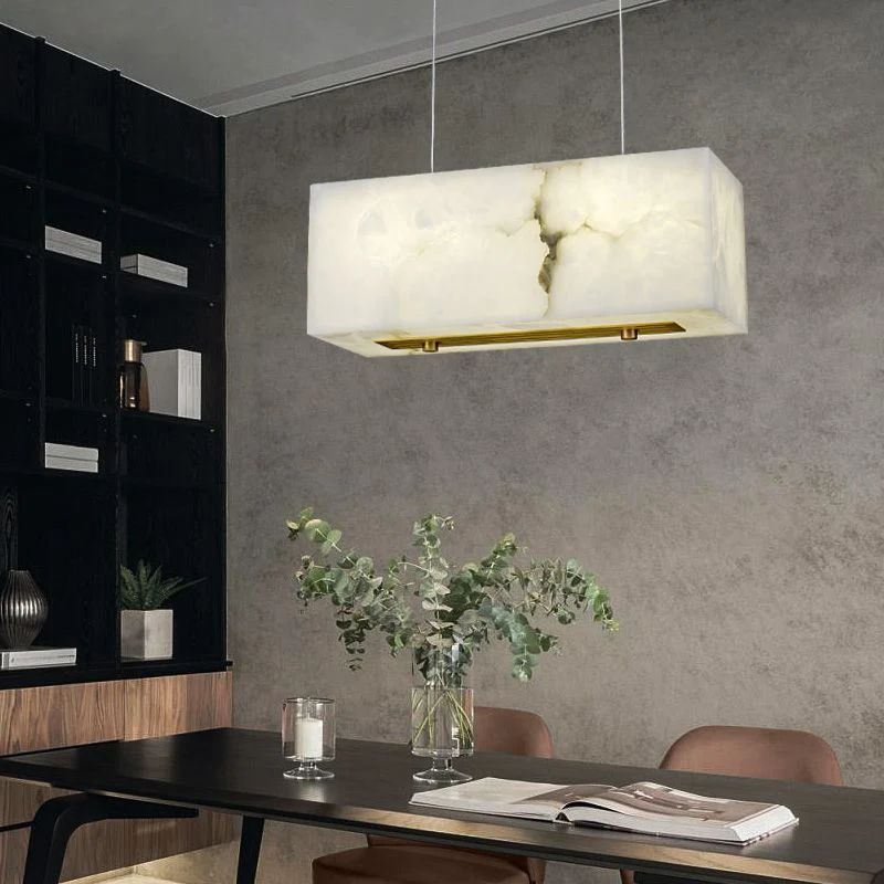 Alabaster Cuboid Dining Room Chandelier-Fullstarlighting