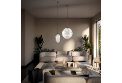 Alabaster Disc Pendant Light-Fullstarlighting