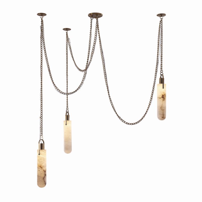 Alabaster Flint 3 Light LED Multi-Drop Pendant-Fullstarlighting