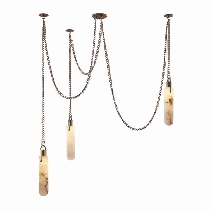 Alabaster Flint 3 Light LED Multi-Drop Pendant-Fullstarlighting