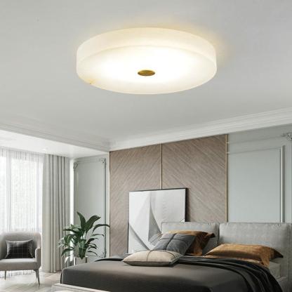 Alabaster Flush Mounted Round Led Chandelier-Fullstarlighting