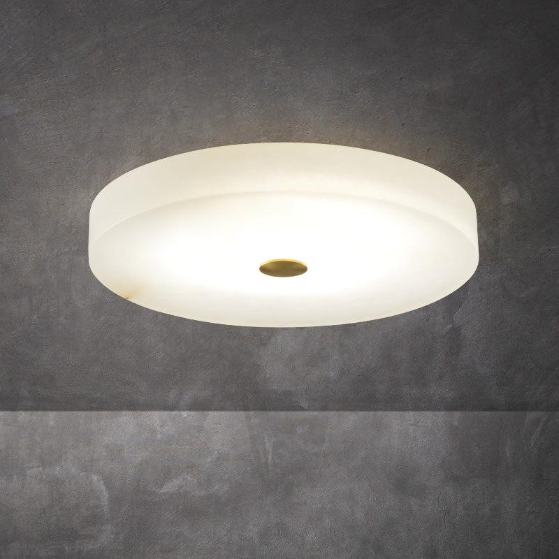 Alabaster Flush Mounted Round Led Chandelier-Fullstarlighting