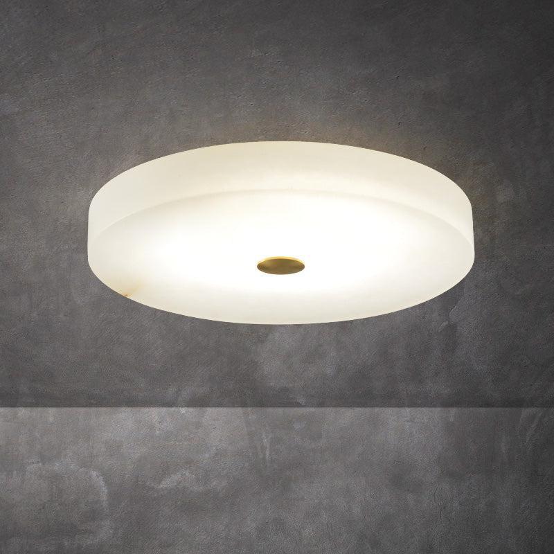 Alabaster Flush Mounted Round Led Chandelier-Fullstarlighting