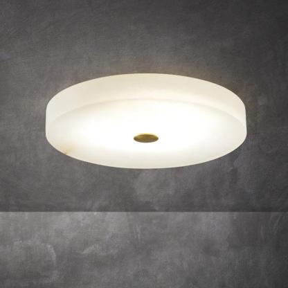 Alabaster Flush Mounted Round Led Chandelier-Fullstarlighting