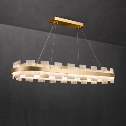 Alabaster Glo Modern Oval Chandelier-Fullstarlighting