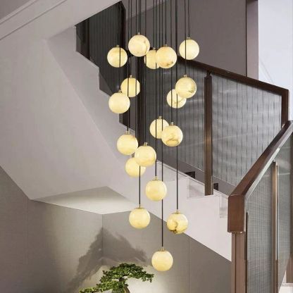Alabaster Global Wavy Chandelier-Fullstarlighting