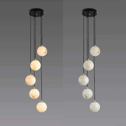 Alabaster Global Wavy Chandelier-Fullstarlighting