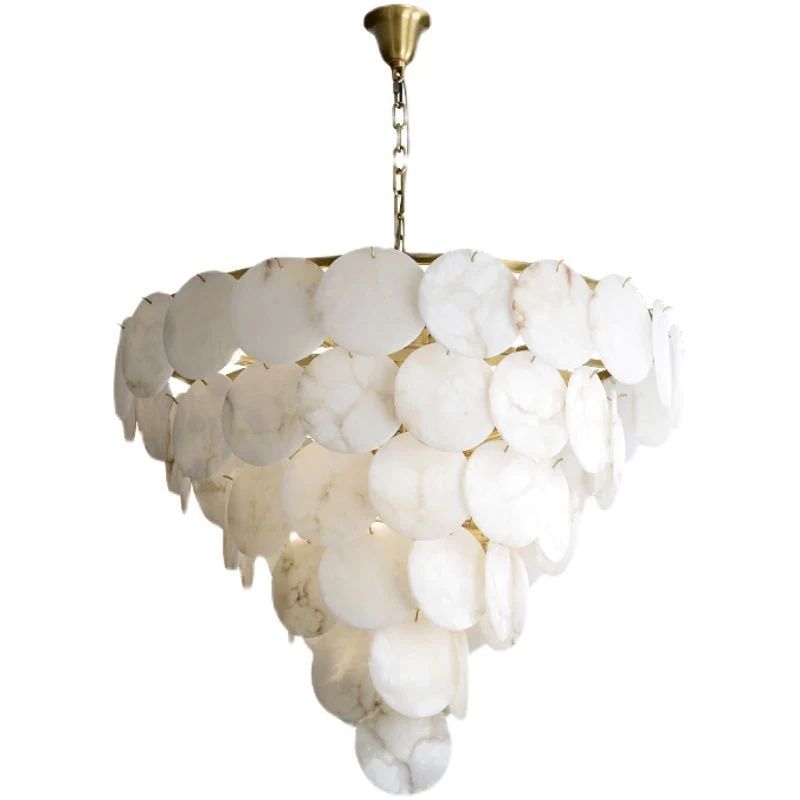 Alabaster Magnolia Multi-Tiered Round Chandelier-Fullstarlighting