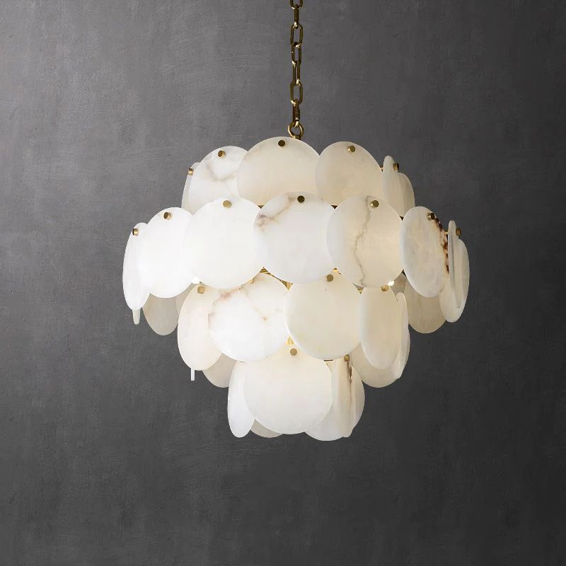 Alabaster Magnolia Multi-Tiered Round Chandelier-Fullstarlighting