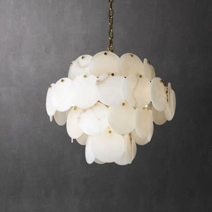 Alabaster Magnolia Multi-Tiered Round Chandelier-Fullstarlighting