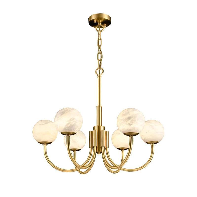 Alabaster Modern Brass Chandelier-Fullstarlighting