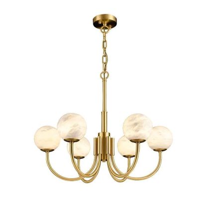 Alabaster Modern Brass Chandelier-Fullstarlighting