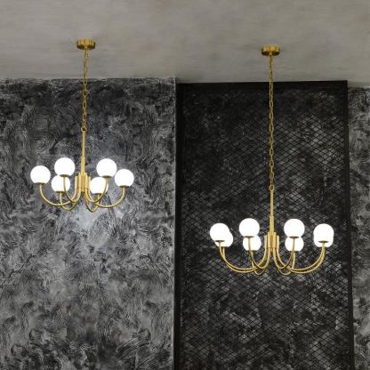 Alabaster Modern Brass Chandelier-Fullstarlighting