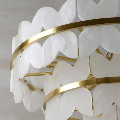 Alabaster Multi-Layer Butterfly Round Chandelier-Fullstarlighting