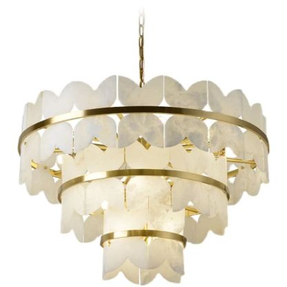 Alabaster Multi-Layer Butterfly Round Chandelier-Fullstarlighting