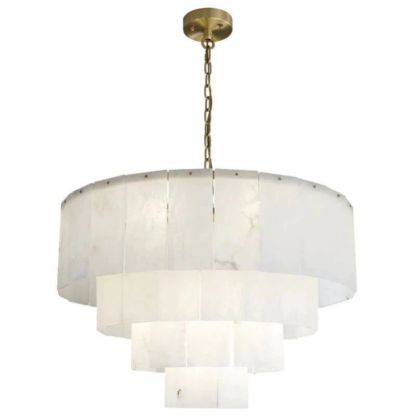 Alabaster Multi-Layer Modern Round Chandelier 31"-Fullstarlighting