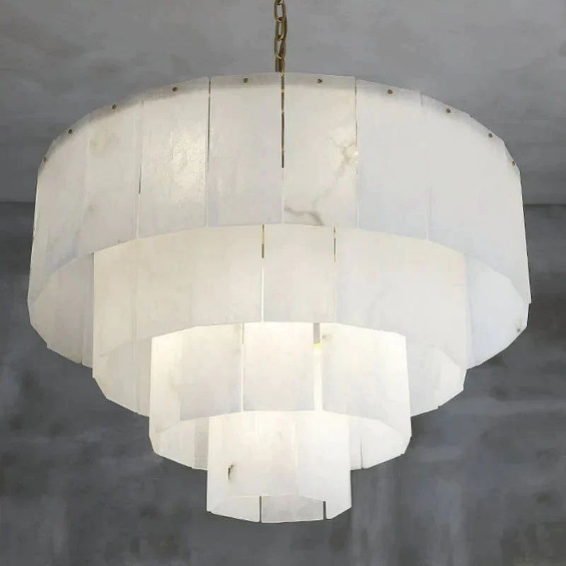 Alabaster Multi-Layer Modern Round Chandelier 31"-Fullstarlighting