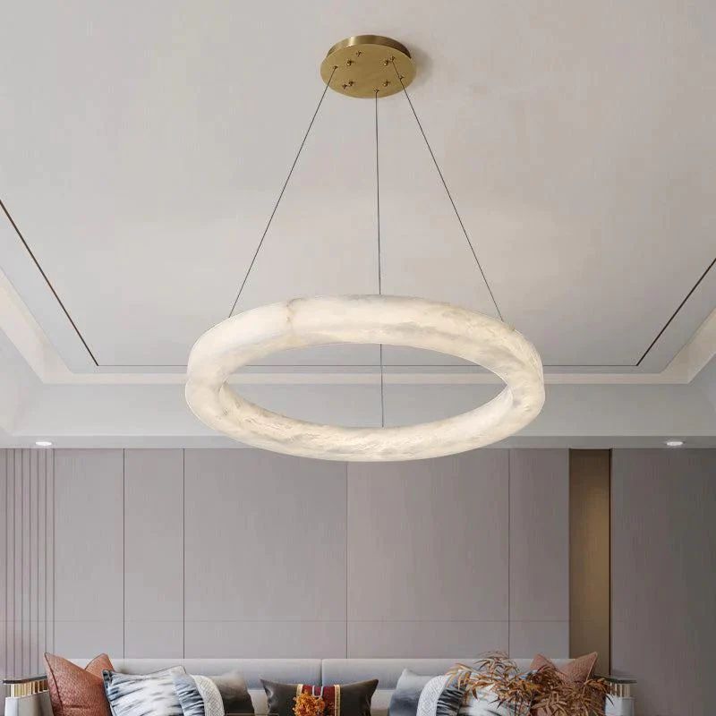 Alabaster Round Pendant-Fullstarlighting