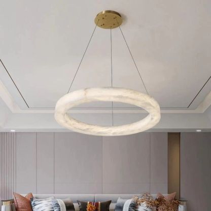 Alabaster Round Pendant-Fullstarlighting