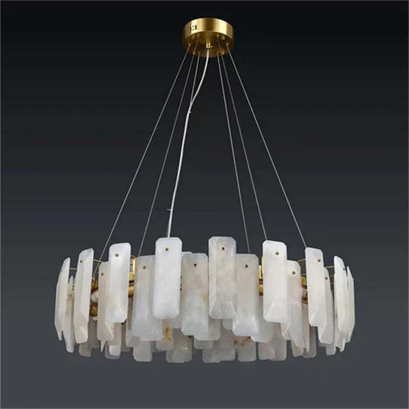 Alabaster Round Pendant Chandelier-Fullstarlighting