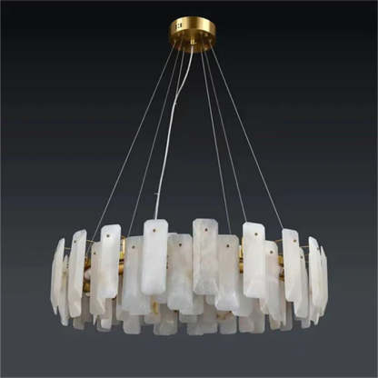 Alabaster Round Pendant Chandelier-Fullstarlighting