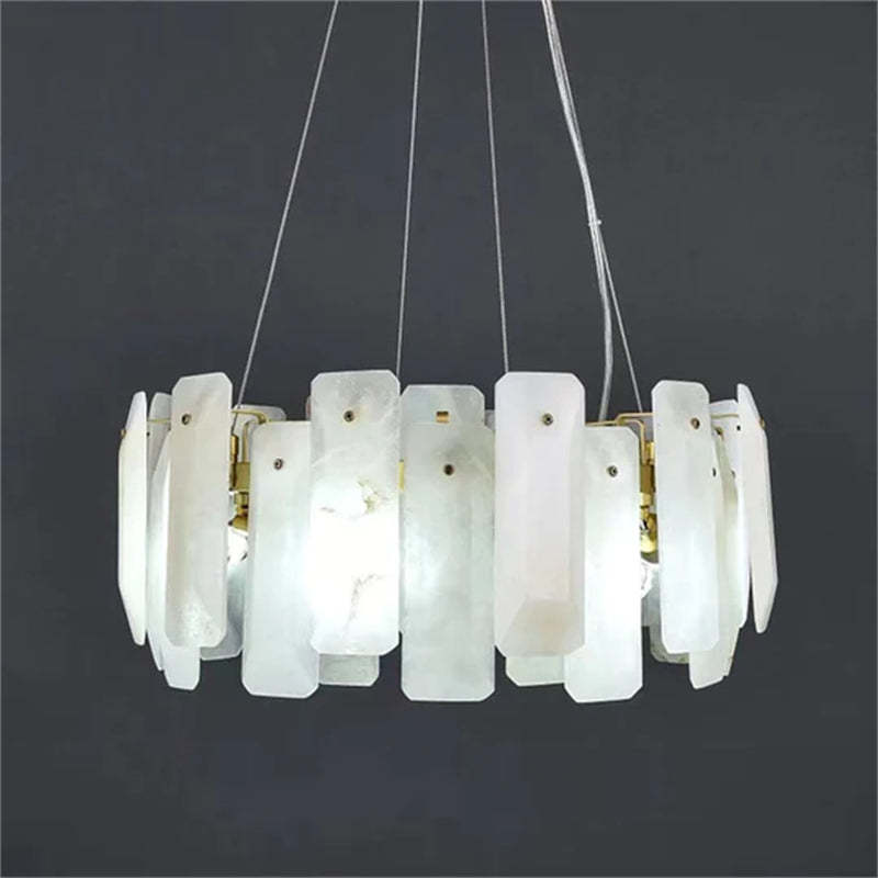 Alabaster Round Pendant Chandelier-Fullstarlighting