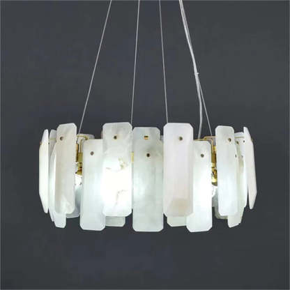 Alabaster Round Pendant Chandelier-Fullstarlighting