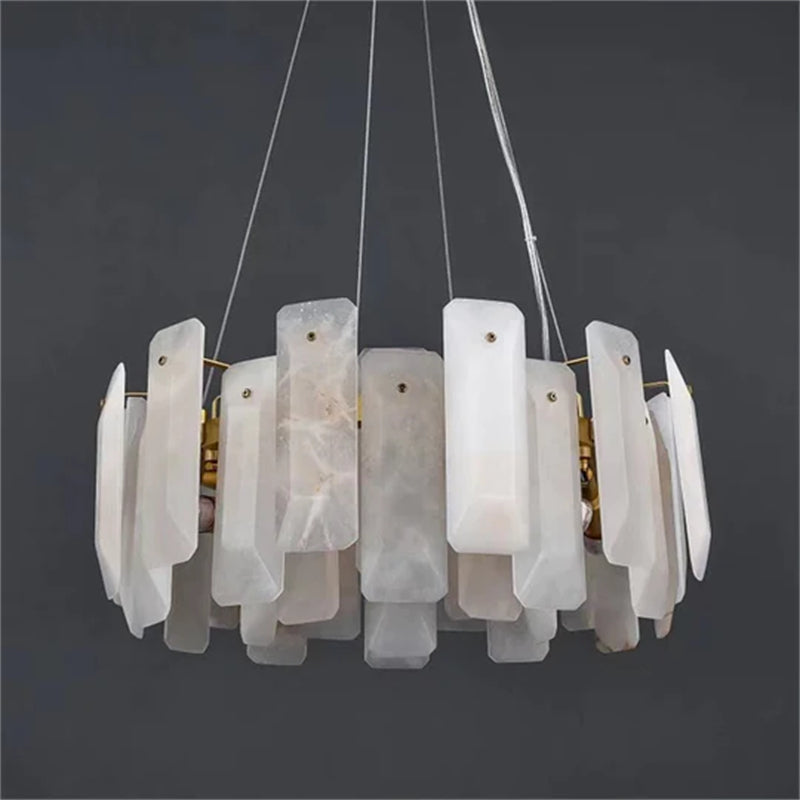 Alabaster Round Pendant Chandelier-Fullstarlighting