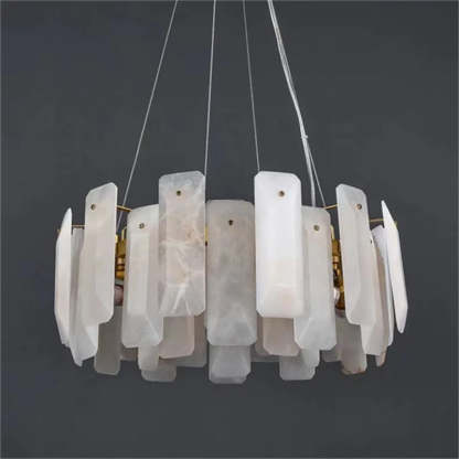 Alabaster Round Pendant Chandelier-Fullstarlighting