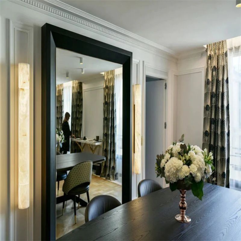 Alabaster Round Tube Wall Sconce-Fullstarlighting