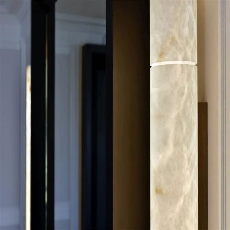 Alabaster Round Tube Wall Sconce-Fullstarlighting