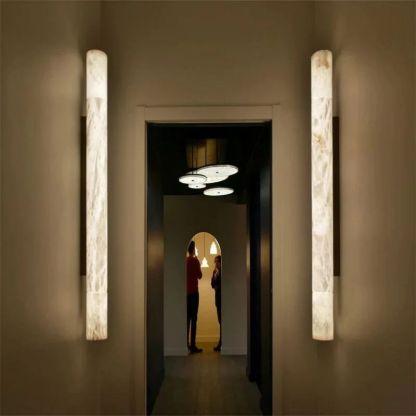 Alabaster Round Tube Wall Sconce-Fullstarlighting