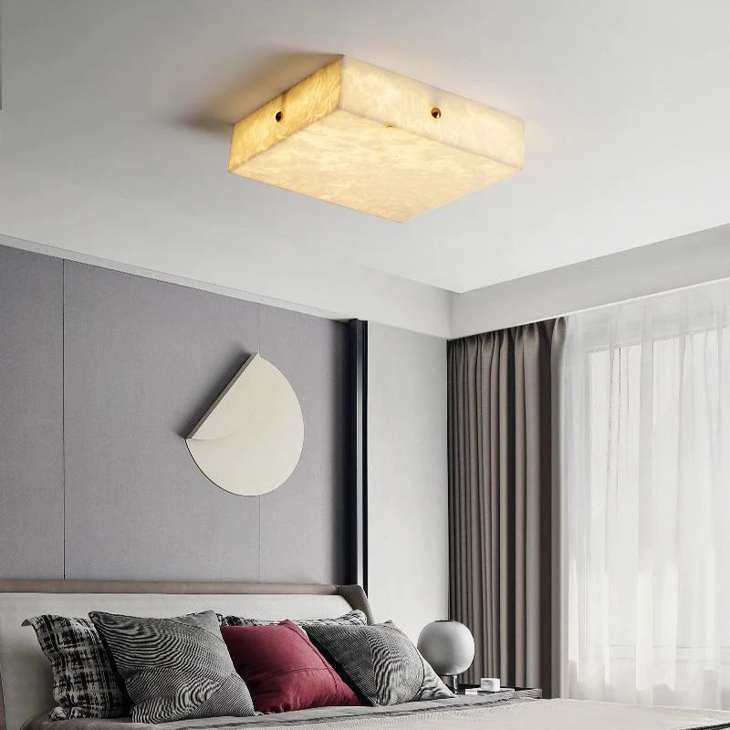 Alabaster Square Flushmount-Fullstarlighting