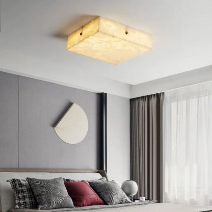 Alabaster Square Flushmount-Fullstarlighting