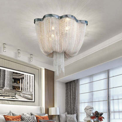 Aluminum Tassel Ceiling Light Post-Modern Chandelier Chain Light-Fullstarlighting