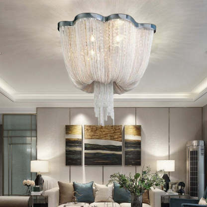 Aluminum Tassel Ceiling Light Post-Modern Chandelier Chain Light-Fullstarlighting