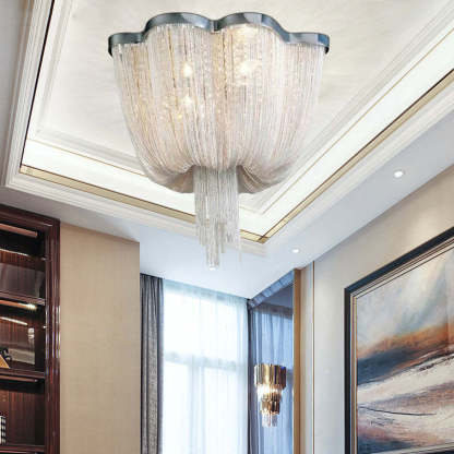Aluminum Tassel Ceiling Light Post-Modern Chandelier Chain Light-Fullstarlighting