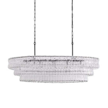 Ghio Glass Oval Chandelier 54"W/65"W