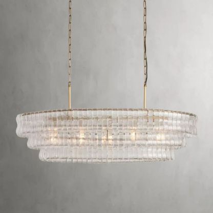 Ghio Glass Oval Chandelier 54"W/65"W
