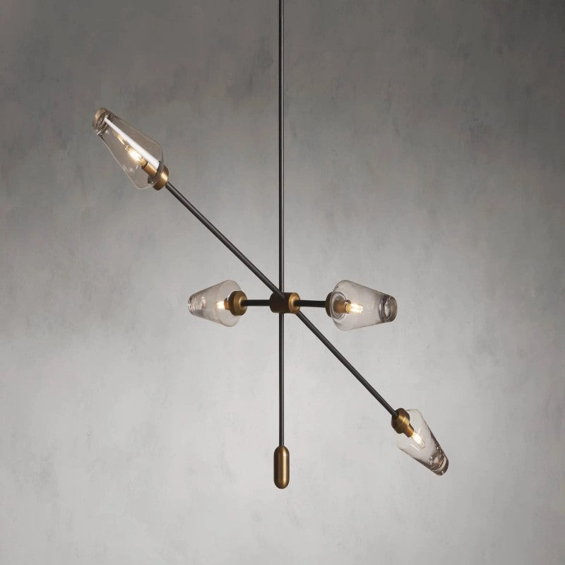Arrow Bronze Glass Chandelier-Fullstarlighting