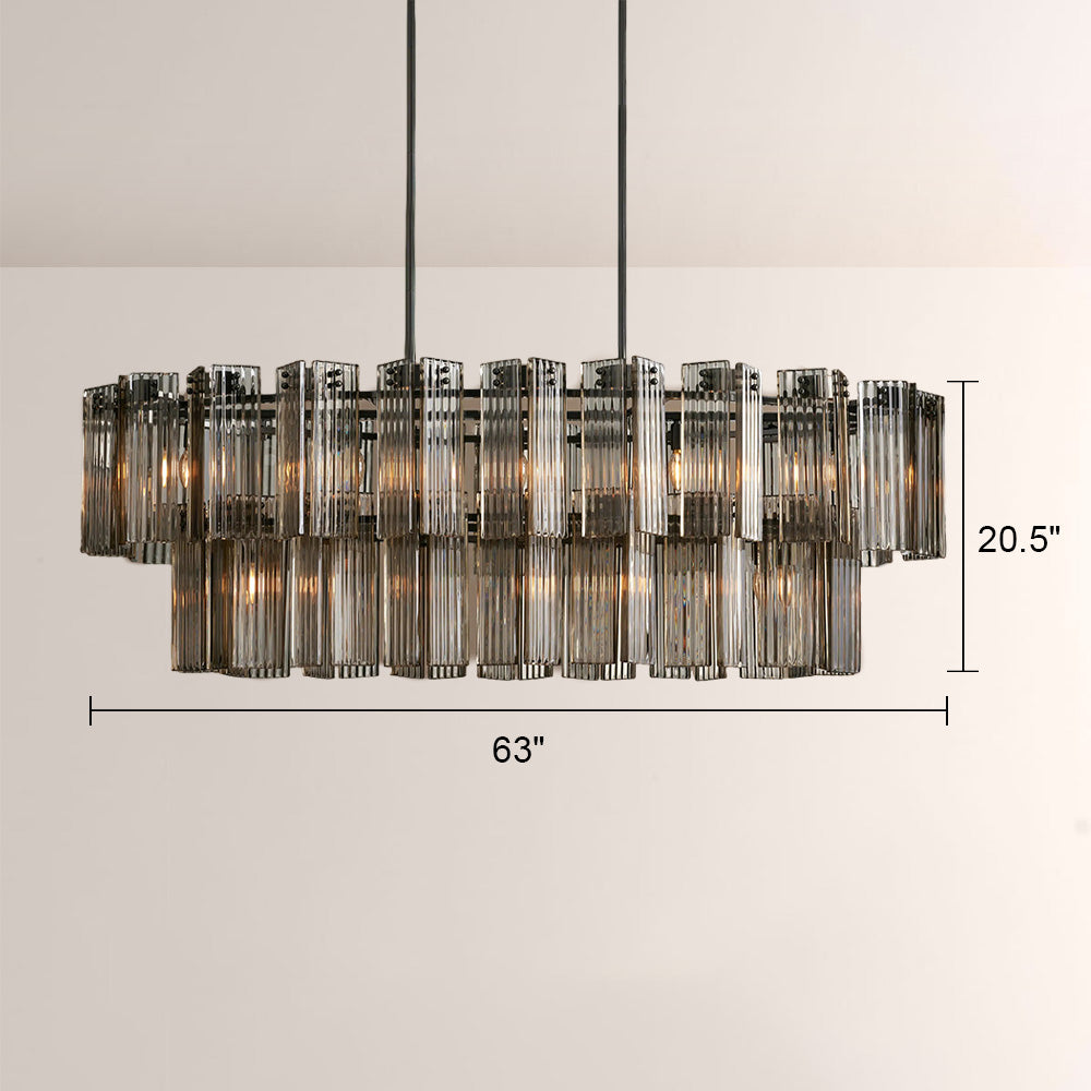 Art Glass Delsia Linear Chandelier-Fullstarlighting